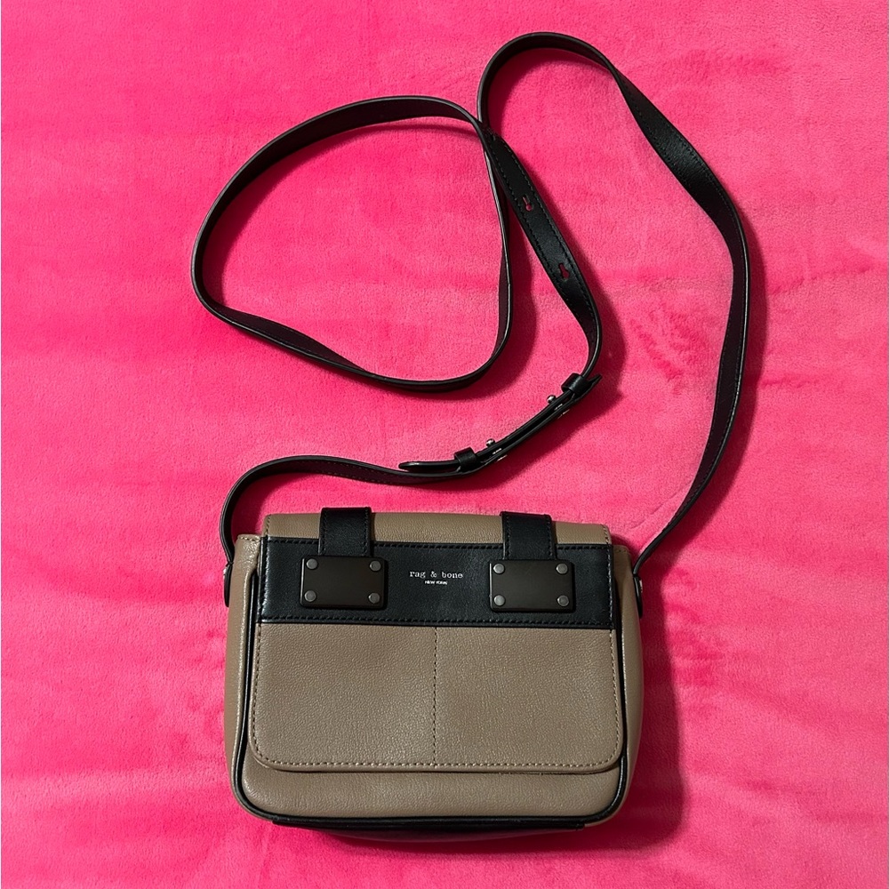 RAG & BONE mini pilot bag in deep tan leather- beautiful with dustbag included